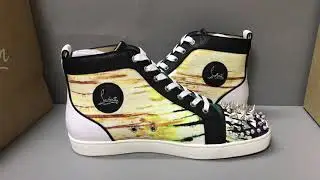 Christian Louboutin Lou Pik Pik Orlato Flat Patent Bazin Sneaker