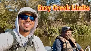 DOUBLE LIMIT Creek Crappie Fishing | Catching SLABS With Pops BACK On The Yak!