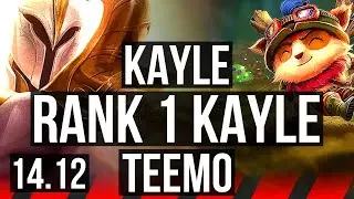 KAYLE vs TEEMO (TOP) | Rank 1 Kayle, Quadra | JP Challenger | 14.12