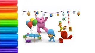 Colourful pocoyo his friends drawing | drawing for kids | easy pocoyo drawing | cute pocoyo drawing