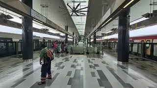 Train race between Siemens Inspiro EMU TR37 & Hyundai Rotem EMU TR49 departing Kwasa Damansara