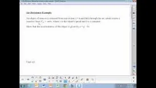 Solving  Differential Equation for Falling Object with Air Resistance