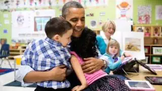 Former USA President Barack Obama with Kids