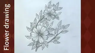 How to draw flowers design/Flower drawing by pencil/ফুল আঁকা/Drawing #Art #flower #ফুল #ink #draw 