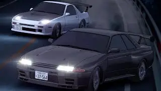 Ryosuke and Rin sliding on the bridge scene [Initial D Fifth Stage]