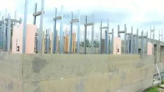Строительство дома из монолитного пенобетона c обшивкой панелями Green Board