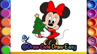 Cute Christmas Minnie Mouse  ❤️🎄✨Drawing, Painting & Coloring For Kids and Toddlers_ Kids Art