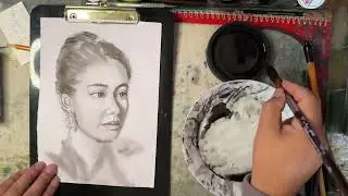 260111 每日水墨人物素描  Daily Water-ink Portrait Sketch  수묵 인물 스케치 水墨画の人物スケッチ