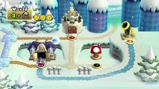 World 3 Ghost House Secret Exit Cannon & All Stars NSMB Wii