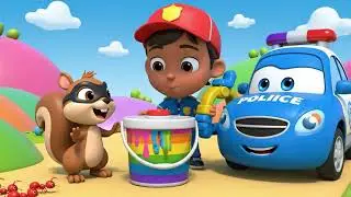 The Wheels on the Police Car Go Round and Round | Kids Song