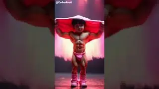 A baby bodybuilder show|4k #baby#ai #bodybuilder #youtubeshorts