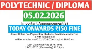 POLYTECHNIC COLLEGE LATEST NEWS TODAY 05.02.2026 | EXAM FEES LATEST UPDATES| TODAY ONWARDS ₹150 FINE