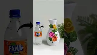 Plastic bottle flower vase making  (Part -1) #diy #roomdecor