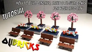 How to Build Public Benches, Trees and Flower Boxes for your LEGO City !!