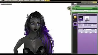Black & Purple Hair, Slightly Animated. IMVU Create Mode
