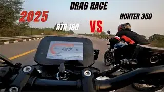 2025 TVS  APACHE RTR 160 4-V..VS..ROYAL ENFELD HUNTER 350!! DRAG RACE 🥰 MAHAMUKABALA😱