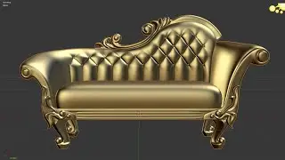 Victorian Deep Button Sofa Blender 3d modeling