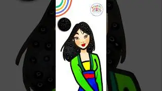 Cute Princess Mulan Art | Glitter Princess Mulan Art 🌈👸🏾#glitter #disney #art #princess #short