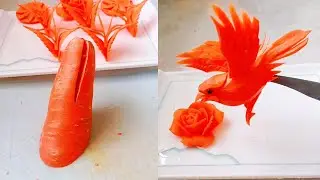 How to carve a bird with carrots, you can learn it at a glance