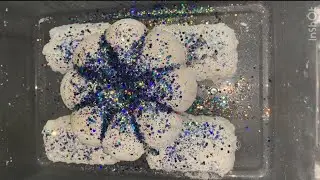 Glittery Pinwheel and Pasted Gym Chalk Block Halves