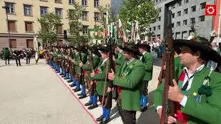 Aufmarsch in innsbruck: Großer Festakt der Schützen mit zwei Jubiläen