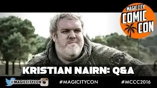 Kristian Nairn, Hodor Q&A with Finn Jones, Ser Loras Tyrell at Magic City Comic Con Jan 2016