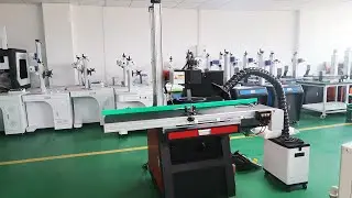 50W fiber laser marking machine with CCD visual positioning system and conveyor belt