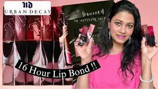 Urban Decay 16 HOURS Longlasting  Lip Bond Glossy Liquid Lipstick Swatches @Sephora On Brown Skin