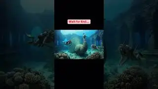 AI-powered monkey exploring the underwater ruins of Dwarika #shortsfeed #aimonkey #viral #ai #monkey