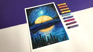 night moon oil pastel