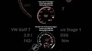 Cupra Leon ST VZ 4Drive Stage 1 400 PS vs VW Golf 7 GTI Performance Stage 1 300 PS 100-200 kmh