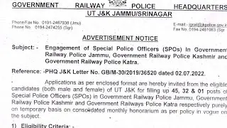 Railway police recruitment || SPO railway recruitment || 10th ,12th & graduate Apply here