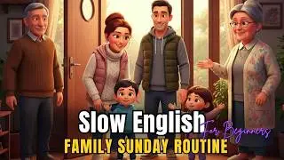 Sunday Family Routine for English Learners | Calm Listening Practice (A2 Level)