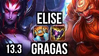 ELISE vs GRAGAS (JNG) | 9/1/8, 65% winrate, Legendary | KR Challenger | 13.3