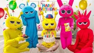 Family Yellow Baby's Birthday | Incredibox Sprunki In Real Life