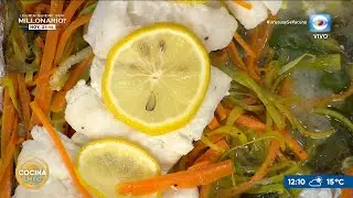 Laurent Lain&eacute; prepar&oacute; papillote de pescado