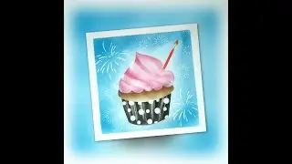 Birthday cupcake ｜Pastel Nagomi Art #和谐粉彩 #和谐粉彩教学 #nagomiart #パステル和アート #パステル画 #easydrawing