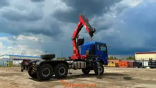 Тягач SHACMAN SX32586V385 с КМУ SUNHUNK K238