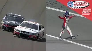 Patrick upset after contact with Kahne, resulting in a wild ride