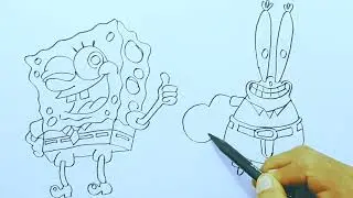 How To Draw Mr Krabs And Spongebob Squarepants  Piwin Sajut