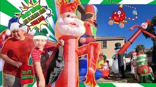 Unboxing 20 FT Santa Wacky Waving Air Flailing Arm Tube Man And Giant Christmas Inflatables!