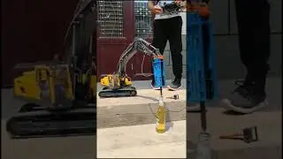 Remote control toy pile driver to open beer #shorts