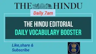 The Hindu Editorial। Daily Vocabs Booster।Today's 21st Aug,2024।Newspaper।Mastermorality