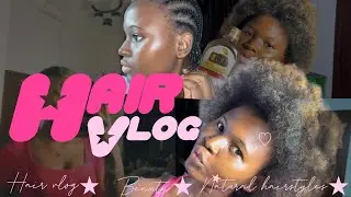 Hair vlog | Natural hair prep | Natural hairstyles | Getting my hair done at home 