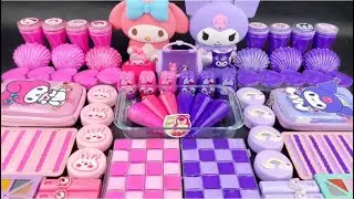 My Melody vs Kuromi ASMR 💗💜 Pink vs Purple Makeup & Slime Mixing | Oddly Satisfying
