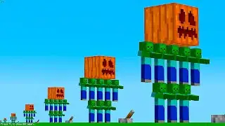 what if you spawn mutant zombies of all sizes in minecraft