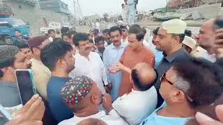 Mayor karachi Barrister Murtaza Wahab visited the Machar colony Nalaa district kimari and Kalri Nala