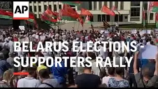 Supporters of Lukashenko rally in Minsk