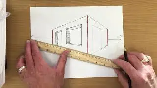 2-point perspective building and sidewalk