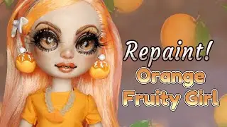 Fruity Girls Collab Orange in the 1960s || Rainbow High #Repaint || OOAK Doll